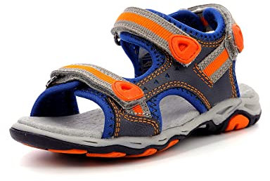 KICKERS KIWI, Sandale Garçon/Fille, Multicolore (BLEU/MARINE/ORANGE 53), 25 EU
