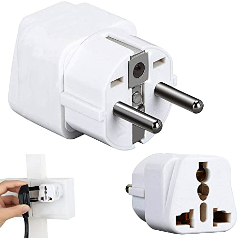 GZhaimai 3 PCS Adaptateur Prise Universelle, Adaptateur International 2 Broches, pour Corée/Indonésie/Allemagne/Russie/France/Europe et Autres Régions