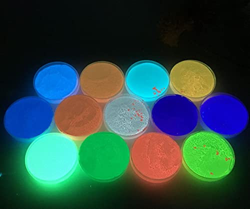 NC 5 Boxen 5-Farben-Leuchtpulver Epoxidharz-Pigment Glow in The Dark Epoxidharz-Leuchtpulver Sichere ungiftige Fluoreszierende Glow-In-The-Dunkel-Farbe