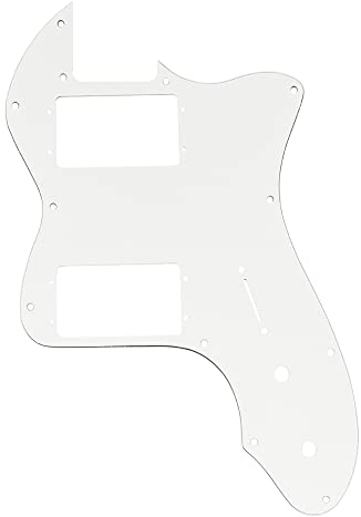 Musiclily Pro 12 Löcher Breite Palette HH Gitarren Schlagbrett Pickguard für USA/Mexico Fender 72 Tele Thinline Style E-Gitarre, 3-lagig Weiß