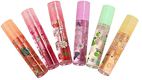 Waaka Roll Glitter Lipgloss, Klarer Geschmack, Duftende Lipglosse, Frische Lippenglasur Transparentes Farbloses Feuchtigkeitsspendendes Lippenöl - Zufällige