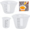 HAOMEEDUO 3 Stück Messbecher Krüge Silikon Silikonbecher 100ml/250ml/500ml Mischbecher Epoxidharz Silicone Measuring Cups Mischbecher mit Skala Clear Silikon Becher Set für DIY Basteln Labor Küche