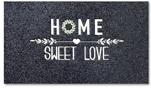 AMEIZING Door Mat, Durable Home Mat Low Profile Floor Mat Front Doormat Indoor and Outdoor Doormat Non Slip Rugs for Entryway, Patio, High Traffic Areas (Grey, 90x60cm)
