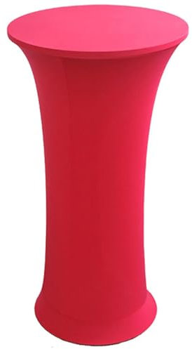 Stehtisch Hussen Stehtische Spandex Stretch Tischdecke, Für Tische Mit Rundem Boden Tische Mit Runder Fußplatte Runder Bistrotisch Stehtisch (Pink Dark,80cm-1PC)