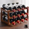 Wenbones Flaschenregal Stapelbar Weinregal Holz, Schrank Flaschen Organizer, Flaschenaufbewahrung Wasserflaschenhalter Flaschen Weinregal für Küche,Kühlschrank,Schränke, 12 Flaschen(Dritter Stock)