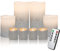 Amorxiao 8 Pack Grey Flameless Led Candles Light Flickering,Real Wax Fake Wick Moving Flame Faux Wickless Pillar,with Timer Remote,Suit for Festival Wedding Home Party Halloween Decorations
