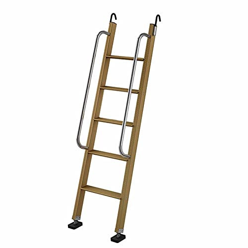 LSBBTBYA Trittleiter, 66 Zoll hohe Etagenleiter für Wohnmobile mit abnehmbarem Drehhaken und Handlauf, robuste Bettleiter für Schlafsaalbett und Hochbett, tragbare Bibliotheksleiter, Tragkr