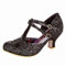Irregular Choice Golden Age IBlack Glitter Low Heel T Bar Mary Janes (Black, UK Footwear Size System, Adult, Women, Numeric, Medium, 8.5)
