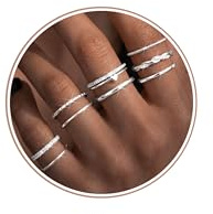 THUNARAZ Gold Stackable Rings for Women Non Tarnish Open Adjustable 14K Gold Plated Rings Trendy Stack Cubic Zirconia Thin Thumb Ring Set Minimalist Dainty Statement Band Ring S