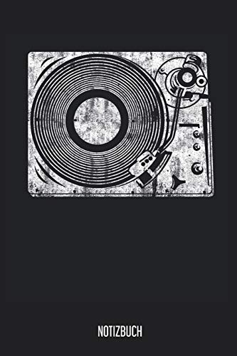 Notizbuch: Vinyl Plattenspieler Notizbuch, Musik Notebook, 120 Seiten blanko, 6x9, eckiger Buchrücken, Notizheft, Notenbuch, Gitarrenbuch, Schreibheft für Noitzen