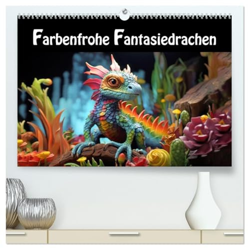 Farbenfrohe Fantasiedrachen (hochwertiger Premium Wandkalender 2026 DIN A2 quer), Kunstdruck in Hochglanz: Spielzeugdrachen zum Leben erweckt (CALVENDO Kunst)
