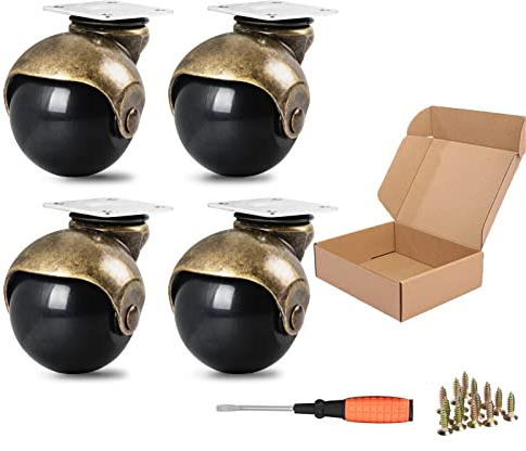 Anyke 1.5 (40mm) Antike Gold Schwenkbare Ball Caster Für Kleine Sofas, Möbel - Ersatz (Pack of 4)