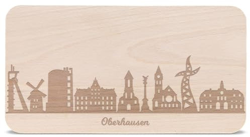 Oberhausen - Tagliere per la colazione, con skyline inciso, ideale anche come souvenir