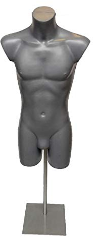 Silbergraue Männer-Sportbekleidung, Schaufensterpuppe für Kleidung, Bademode, Mode und Shoppittings, mit Metallständer