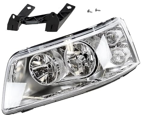 BESTPRICE 1x Hauptscheinwerfer vorne links H7 / H1 Frontscheinwerfer mit Stellmotor für Leuchtweiteregulierung, Kompatibel mit VW MULTIVAN T5 (7HM, 7HN, 7HF, 7EF, 7EM, 7EN), TRANSPORTER T5