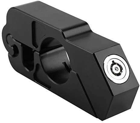 Motorcycle Grip Lock, Universal CNC Aluminium Alloy Motorbike Motorcycle Handlebar Front Brake Lever Lock Motorcycle Vehicle Security(Black)