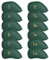 Craftsman Golf 12pcs Thick Synthetic Leather Golf Iron Head Covers Set Headcover Fit All Brands alao Available for Custom Version (Green with Gold No.)