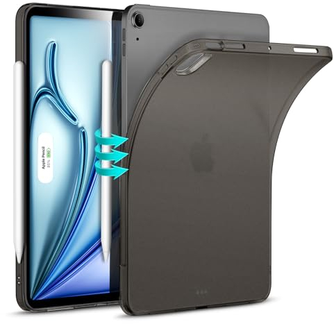 ESR Funda para iPad Air 11 2025 y iPad Air 7a/6a/5a/4a Gen (2024/2022/2020, 10.9), Fina y Ligera, Anti-Amarilleo, Cubierta Trasera Transparente, Compatible con Pencil Pro/USB-C, Negro Esmerilado