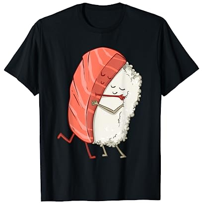 Kawaii Sushi Hug Piatto Giapponese Cibo Otaku Weeb Amante Anime Maglietta