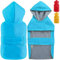 LeerKing Hunderegenmantel mit weichem Futter Regenjacke Wasserdicht Regenmantel Hund für kleine, mittlere und große Hunde Länge 11 bis 71 Blau XXL