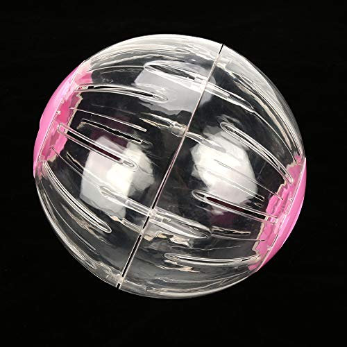 Hamster-Gymnastikball,18.5 cm 7.3 Zoll Kunststoff Transparenter Kleiner Joggingball für Kleine Haustiere Rollendes Rad Spielzeug-Laufaktivität Lindert Langeweile für Hamster-Rennmaus(Pink)