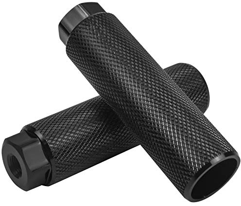 Chstarina 2Pcs BMX Fahrrad Pegs für Mountainbikes, Aluminiumlegierung Fußrasten rutschfeste BMX Stunt Pegs BMX Fußpedal für 3/8 Zoll Achsen, Fahrradzubehör (Schwarz)