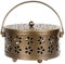 Support Bobine Moustique, Porte Encens Rétro Support, Métal Brûleur D'encens Charbon Poêle avec Poignée, Boîte D'aromathérapie Floral Creux 65 * 85cm (Bronze)