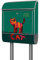 banjado® Briefkasten mit Standfuß personalisierbar Motiv Orange Katze - Stand Briefkasten mit Zeitungsfach pulverbeschichtet aus Stahl Silber - Postkasten A4 Einwurf inkl. 2 Schlüssel