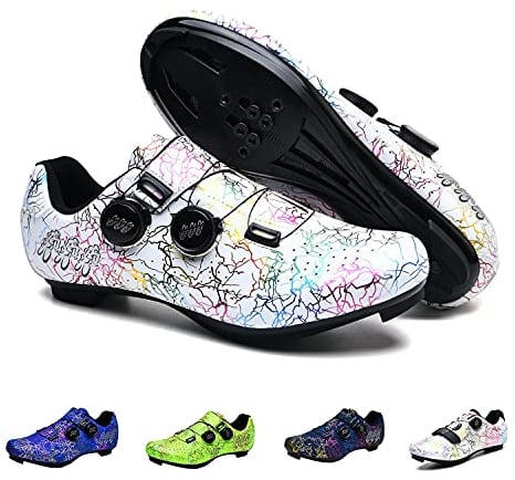 Fahrradschuhe Radschuhe Herren Damen, Rennradschuhe Fahrrad Rennrad Schuhe Spinning Schuhe Man Für MTB, Gravel Und Fahrt Zur Arbeit,Kompatibel Mit Allen SPD, SPD-SL Und Look Pedalsystemen ,Weiß-41 EU