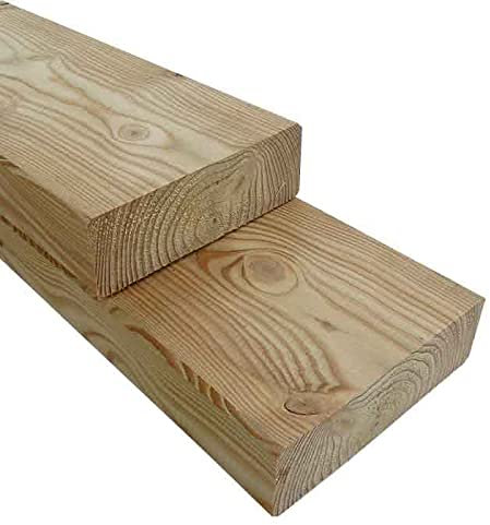 Gartenwelt Riegelsberger Lames de terrasse massives en mélèze européen - 45 x 142 mm - Longueur : 50 cm - En bois de construction lisse sur les 4 côtés