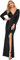 Ever-Pretty Women's Long Sleeve V Neck Floor Length Elegant Mermaid with Thigh High Slit Sequin Formal Dresses Black 16UK