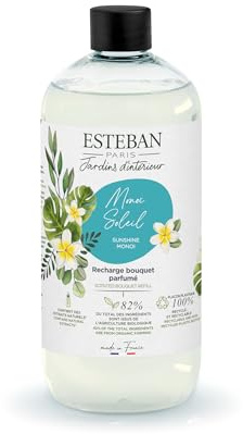 Esteban - 500 ml Duftnachfüllung - Duft Monoï und Sonne - Nachfüllung Für Duftbouquet oder Raumduftgerät - Innere Raffinesse - 6 Monate Duft - Pflanzlicher Alkohol - Flasche Recyclebar