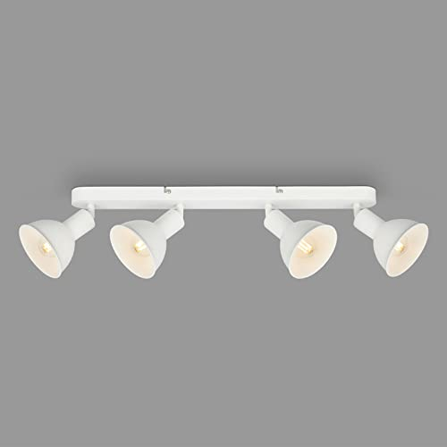 BRILONER Leuchten – Retro Deckenlampe, 4-flammige Retro Deckenleuchte, Deckenspot E14, Verstellbar, Weiß, 550 x 140 x 60 mm, 2674-046
