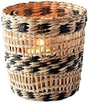 Windlicht Boathouse Seegras Höhe 10 cm Natur schwarz