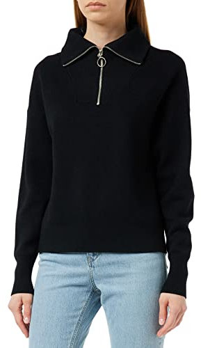VERO MODA Damen Vmsaba Stripe Highneck Blouse Ga Noos Pullover, Schwarz, L EU
