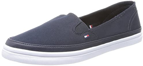 Tommy Hilfiger Damen Vulcanized Sneaker Essential Kesha Slip-On Schuhe, Blau (Space Blue), 36