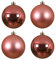 Kaemingk Weihnachtskugeln Kunststoff 10cm 4 Stück Christbaumkugeln Set bruchsicher rosa Lippenstiftrosa