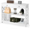 Giantex Table Console Entrée 3 Niveaux, Console Meuble avec 1 Grand Tiroir, 2 Étagères, Dispositif Anti-Basculement, Cadre en X, Meuble Entrée Étroite 100 X 30 X 80 CM, pour Couloir, Salon (Blanc)