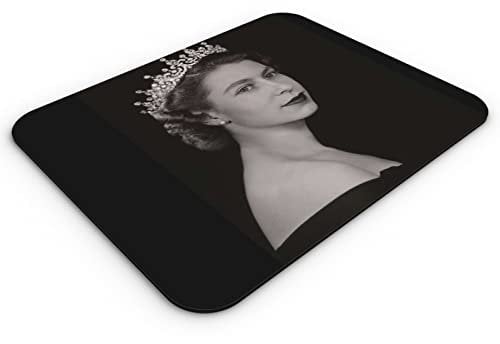 Fabulous Tapis de Souris Queen Elisabeth II Jeune Portrait Ancien Reine d'Angleterre Noir et Blanc Vintage