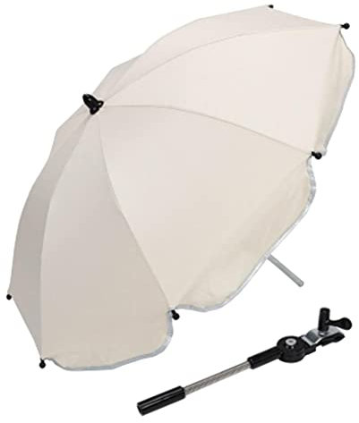 predolo Verstellbarer Kinderwagen Regenschirm, Kinderwagen, Kinderwagen, Sonne, Regenschutz, Regenschirm, Schatten, Baldachin, Sonnenschirm mit Clip, Weiß, wie Beschreibung