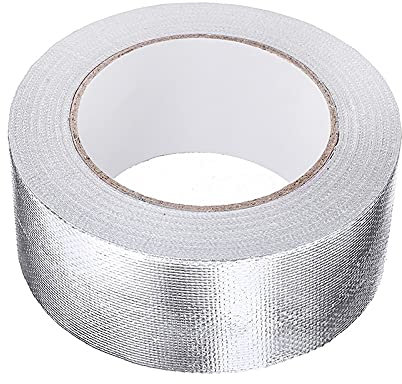 Hitzeschutzband,Auspuff Hitzeschutzband 1 stück auto motorrad aluminiumfolie wärmeabschirmklebeband klebende ablassung wrap rohrkanäle reparatur klebeband high temp resistent 25mx5cm