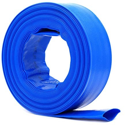 10m x 51mm (2 Inches) Diameter Lay Flat Water Discharge Hose Water Pump Pond Hose, Blue