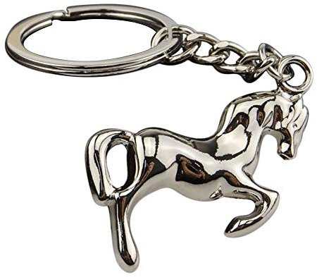 Porte-clés avec pendentif en forme de cheval pour femme et fille, cadeau d'anniversaire, durable et utile, taille M, autres pierres précieuses, conforme à l'image., M