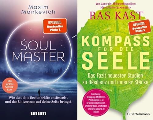 Kompass für die Seele + Soul Master im 2er Set plus 3 extra Lesezeichen [Hardcover] Bas Kast und Maxim Mankevich