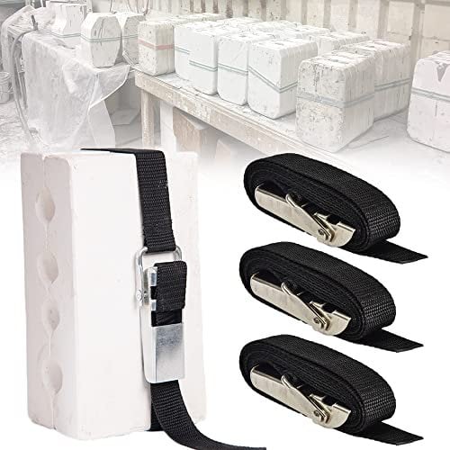 Plaster Mold Banding Straps for Potters Ceramic, Home Crafters - Heavy Duty Fasteners, 3 Pcs (4')