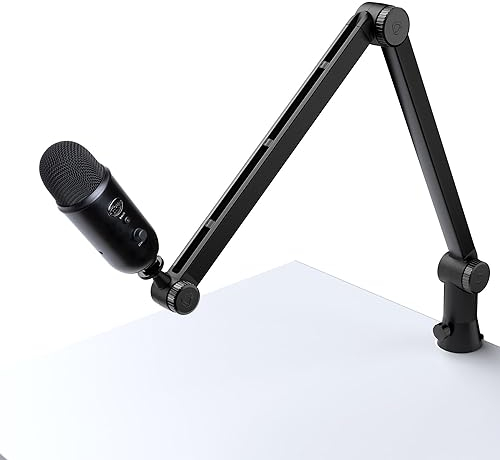 Blue Yeti - Braccio per microfono Yeti, resistente, blu, gestione dei cavi nascosti, morsetto da scrivania stabile, supporto per microfono Yeti blu, compatibile con microfono Yeti, HyperX QuadCast