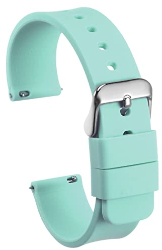 sourcing map Bracelet de Montre Silicone 16mm Largeur Souple Dégagement Rapide Caoutchouc Remplacement Montre Bande avec Inox Acier Boucle pour Homme Femme, Bleu