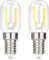 GBLY 2er pack E14 LED Kaltweiß Glühbirne: Vintage LED Lampen T22 Retro Birne 2W 6000K Edison Leuchtmittel E14 Fassung Bulb Kühlschranklampe Energiesparlampe Ersatz Halogenlampen - Nicht Dimmbar