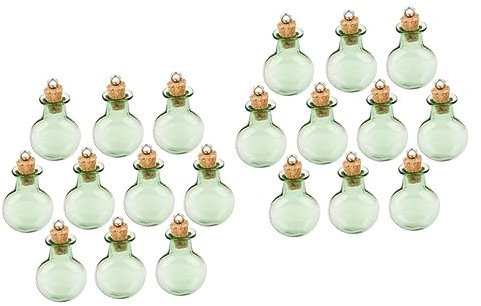 DECHOUS 20pcs Glass Wish Bottle Cork for Diy Pendants and Home Decor for Fairy Jar and Ocean Bottle Crafts