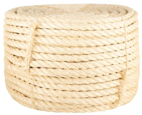 vidaXL Corde 100% sisal 16 mm 25 m, Corde de sisal, Ficelle de sisal, Corde en sisal, Corde de Chanvre, Corde torsadée, Corde à Nouer